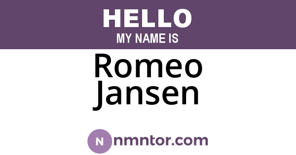 Romeo Jansen