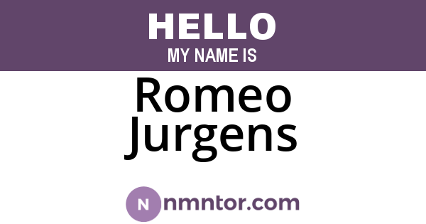 Romeo Jurgens