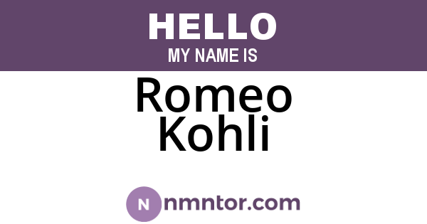Romeo Kohli