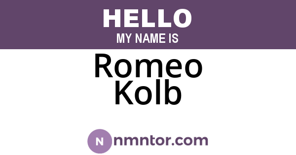Romeo Kolb