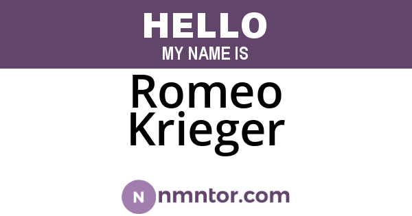 Romeo Krieger