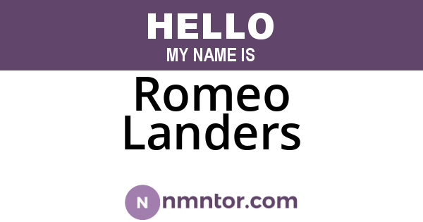Romeo Landers