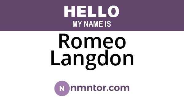 Romeo Langdon