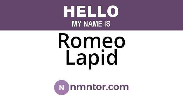 Romeo Lapid