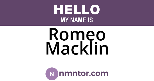 Romeo Macklin