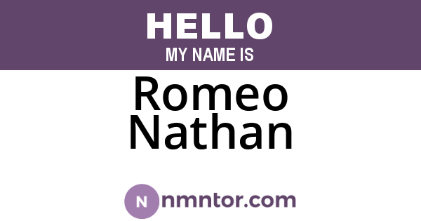 Romeo Nathan