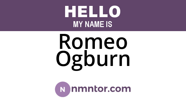 Romeo Ogburn