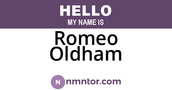 Romeo Oldham