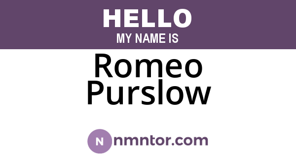 Romeo Purslow
