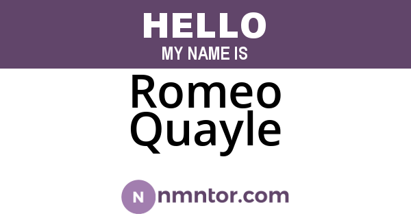 Romeo Quayle