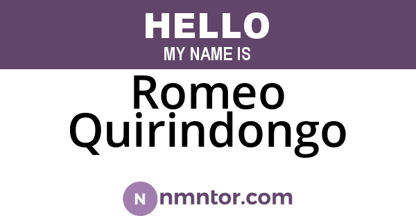 Romeo Quirindongo