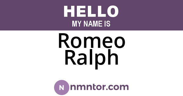 Romeo Ralph