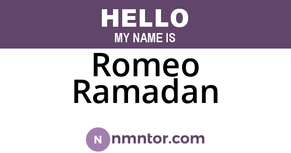 Romeo Ramadan