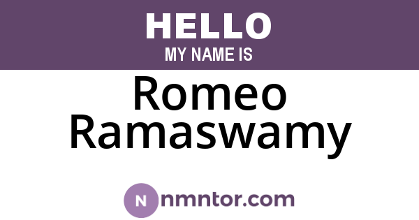 Romeo Ramaswamy