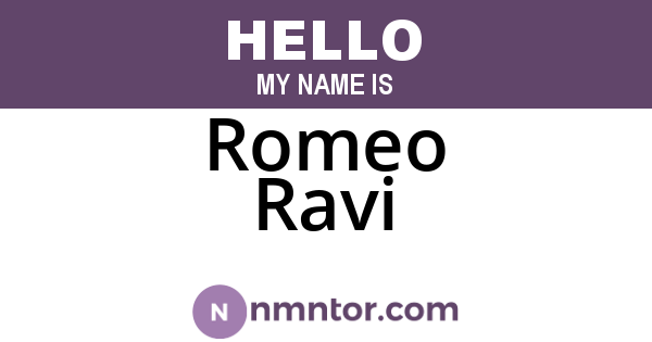 Romeo Ravi