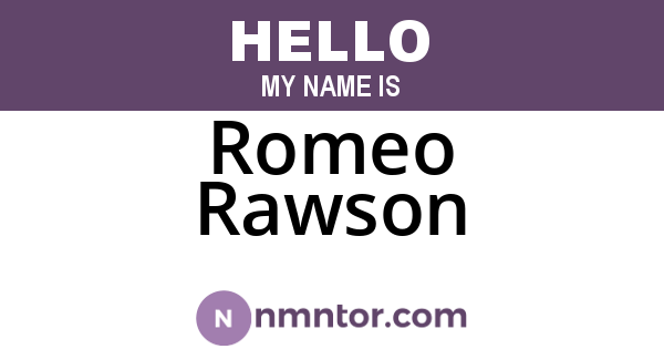 Romeo Rawson