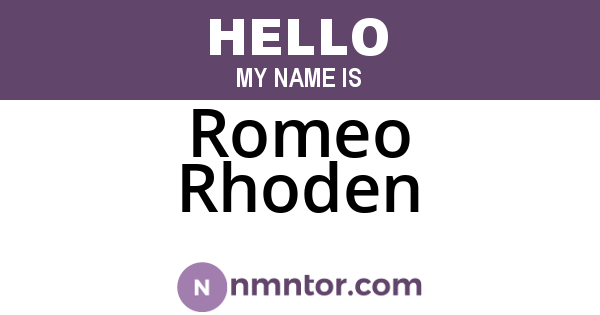 Romeo Rhoden
