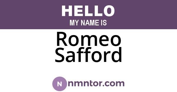 Romeo Safford
