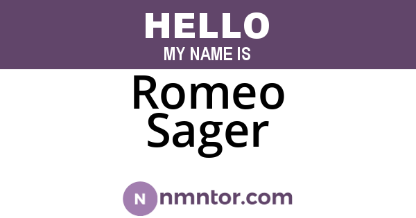 Romeo Sager
