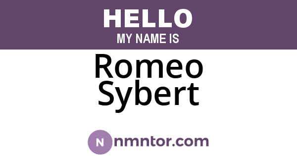 Romeo Sybert
