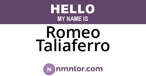 Romeo Taliaferro