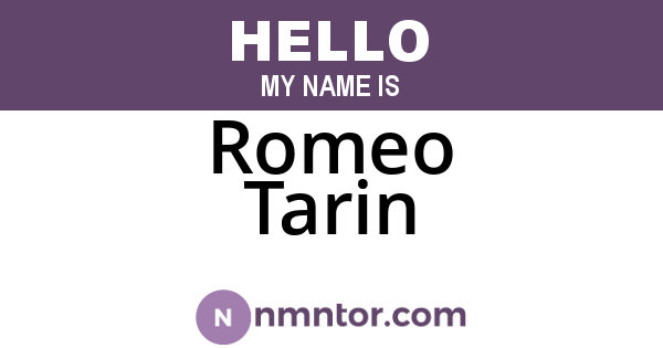 Romeo Tarin