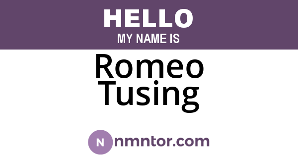 Romeo Tusing