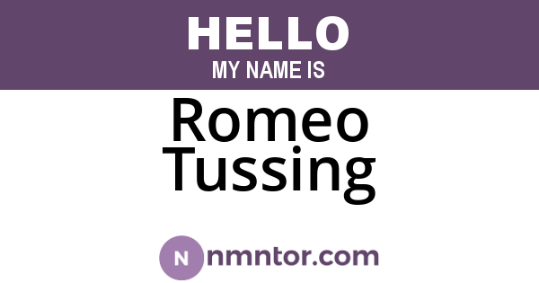Romeo Tussing