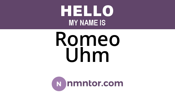 Romeo Uhm