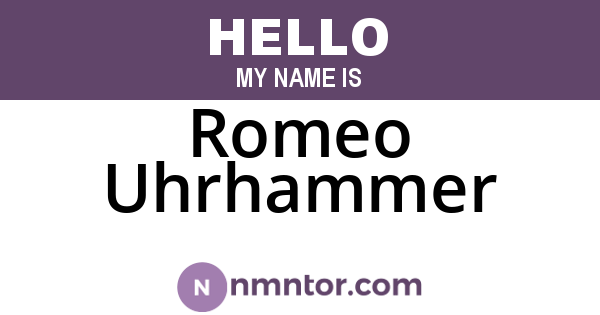 Romeo Uhrhammer