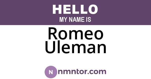 Romeo Uleman
