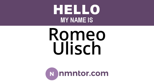 Romeo Ulisch