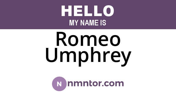 Romeo Umphrey