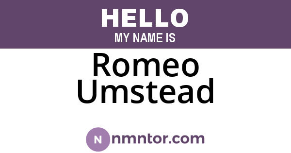 Romeo Umstead