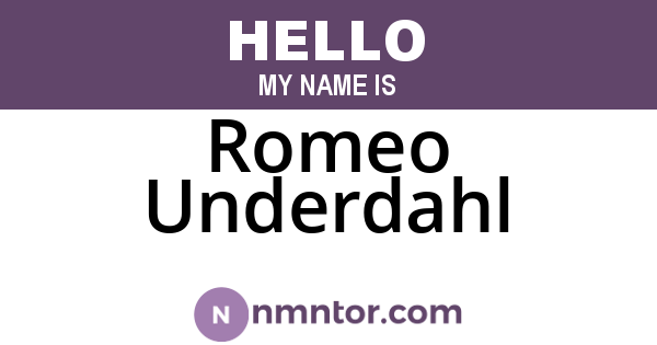 Romeo Underdahl