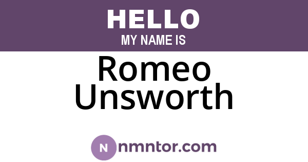 Romeo Unsworth