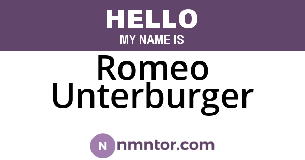 Romeo Unterburger