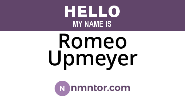 Romeo Upmeyer