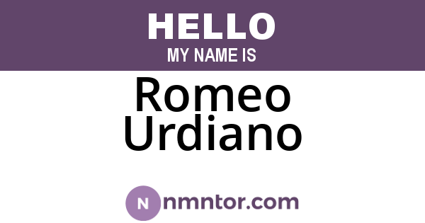 Romeo Urdiano