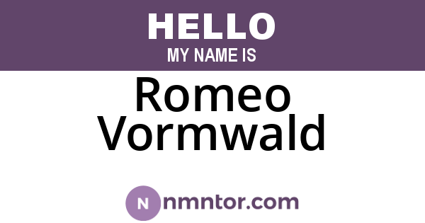 Romeo Vormwald