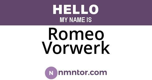 Romeo Vorwerk