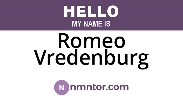 Romeo Vredenburg