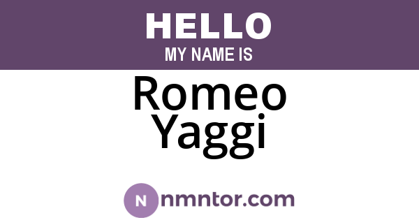 Romeo Yaggi