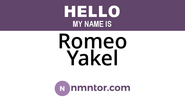 Romeo Yakel