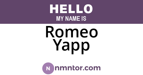 Romeo Yapp