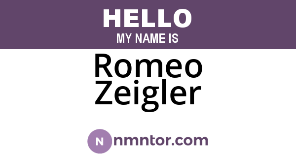 Romeo Zeigler