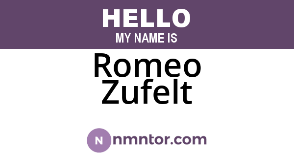 Romeo Zufelt