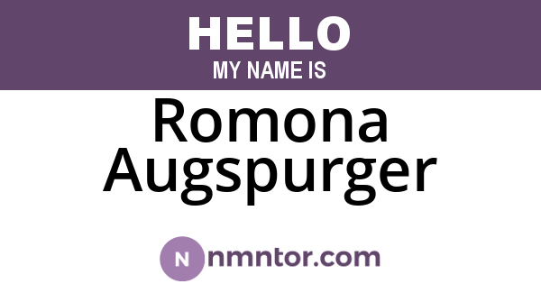 Romona Augspurger