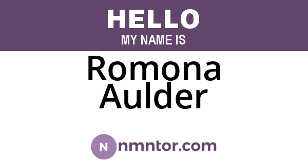Romona Aulder