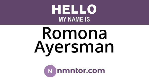 Romona Ayersman